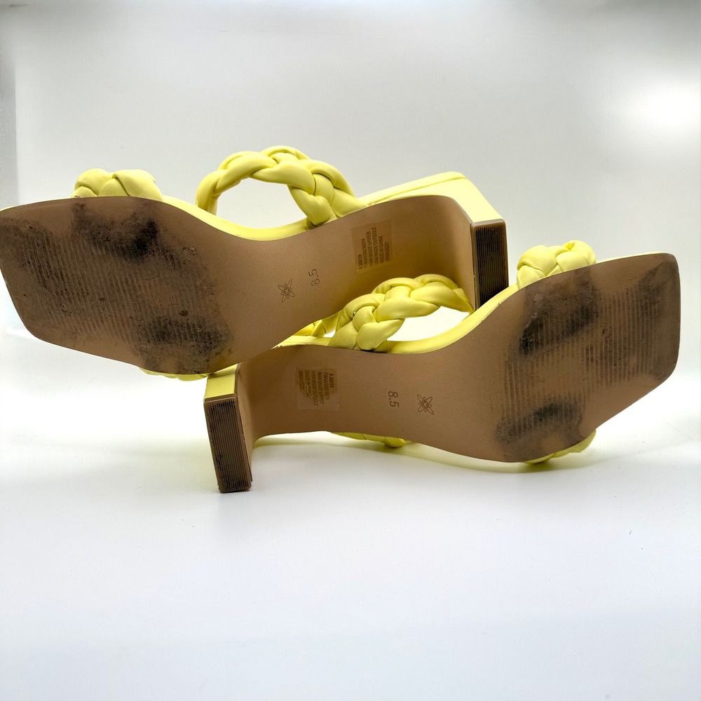 BCBGeneration | Yellow Braided Square Toe Block H… - image 5